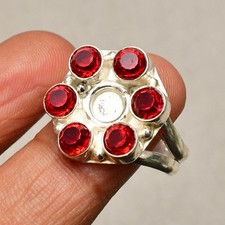 Gioielli in argento sterling 925 fatti a mano con pietra preziosa granata...