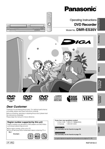 Panasonic dmr es35v - panasonic, dmr-es35v