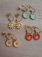 Orecchini Acciaio Con Fiore