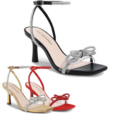 Sandali donna con tacco fiocco