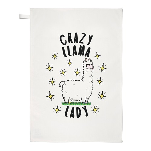 Crazy llama lady asciugamano - crazy,