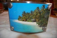 PORTAFOTO BOMBATO IN METALLICA DA TVOLO CON CALAMITE Misure 10 X 13