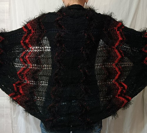 Poncho scialle mohair nero - scialle,