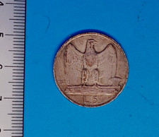 Regno d'Italia Vittorio Emanuele III  5 Lire Aquilino 1927 ARGENTO GRAMMI 5