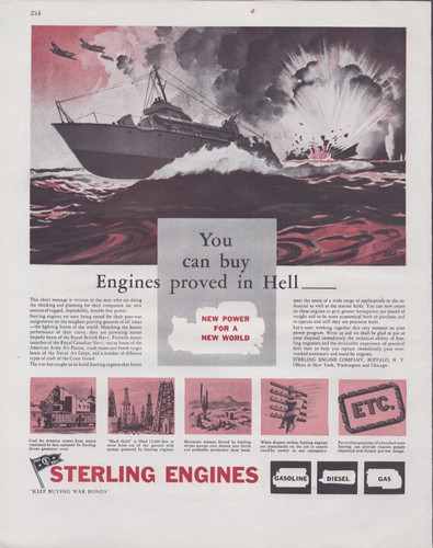 1944 stampa pubblicità motori - stampa,