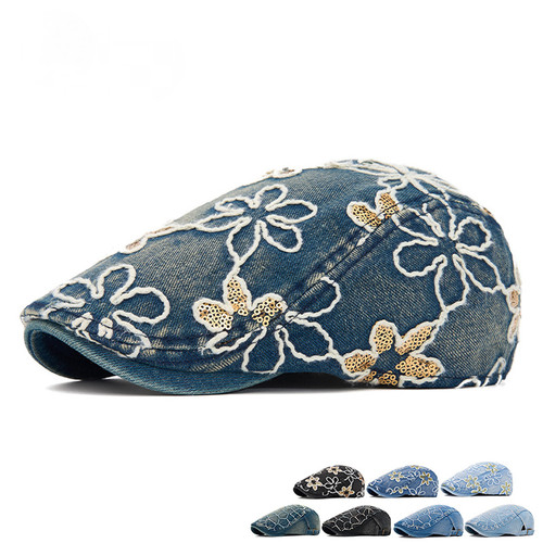 Cappello uomo denim ricamo