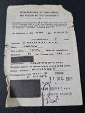 LIBRETTO DI CIRCOLAZIONE RIZZATO CC 50 IN OTTIME CONDIZIONI, AD USO...