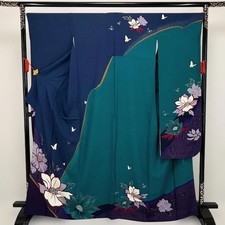 Hanae Mori Kimono Donna Seta Kyoto Yuzen Gold Daint Dr
