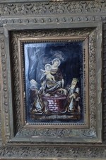 antico quadro vetro Madonna