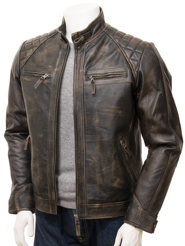 Giacca moto uomo vintage biker