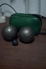 2 bocce da gioco + boccino vintage metallo pesante anni 70 con custodia  leggi