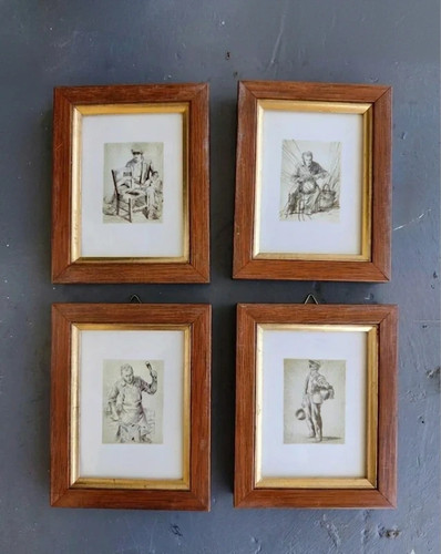 Quattro quadri con stampe - , di