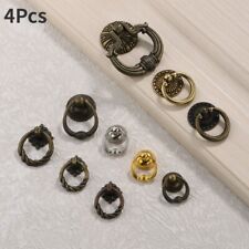 4Pcs Antico Cassetto Estraibile Anello Bronzo Maniglie Pomello Goccia con Viti