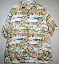 Camicia buffet vintage Reyn Spooner Guy L Mololo nave da crociera Rayon Hawaiian Aloha