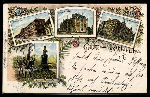 Litografia karlsruhe scuola - karlsruhe,,