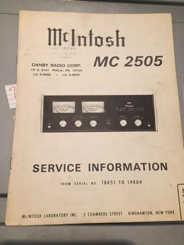 Mcintosh manuale servizio - manuale,
