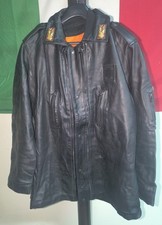 Giaccone In Pelle Polizia Anni 90, Taglia II 52/54, Non Più In Uso.