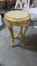 Tavolino alzatina legno foglia oro marmo avorio Luigi XV k107