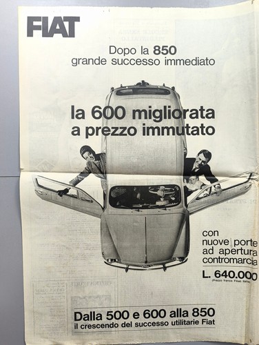 Fiat 600 clipping advert - fiat,