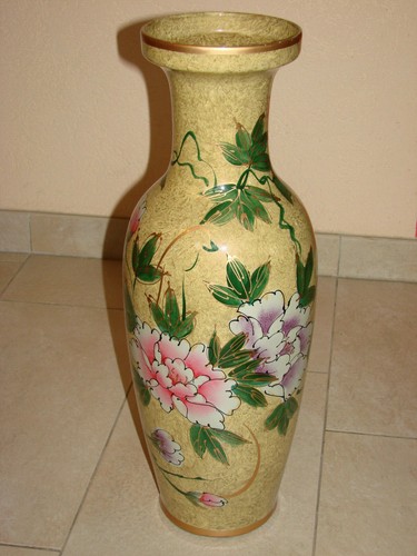 Vaso terra asiatico dipinto - vaso, da
