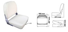 SEDILE BIANCO CON SCHIENALE RIBALTABILE - NAUTICA BARCA GOMMONE