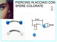 Piercing Sopracciglio Curvo Acciaio inox Bilancino Barbell Orecchino Helix Trago