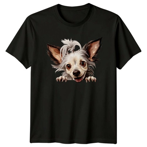 Maglietta carina cane crestato - cane,