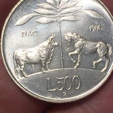 ITALIA 500 LIRE Argento 1981 Publio Virgilio Marone Bimillenario Morte