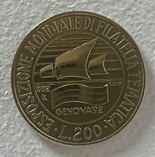 200 LIRE ESPOSIZIONE MONDIALE FILATELIA TELEMATICA - GENOVA '92