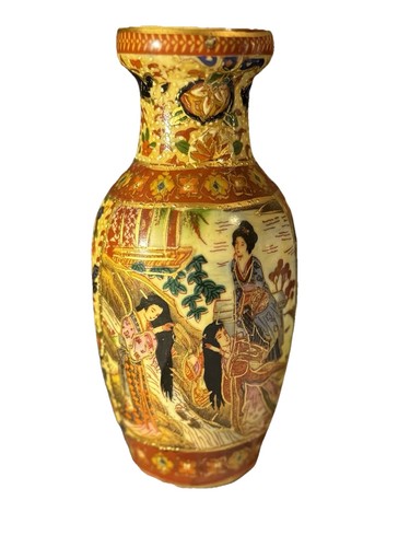 Vaso cinese vintage satsuma - vintage, 6"