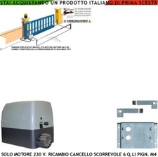 Cancello Scorrevole 6 Q.li Motore 230 V 250 W Ricambio Compatibile Proteco Came
