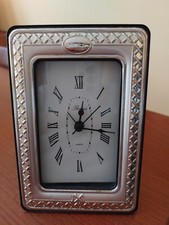 OROLOGIO SVEGLIA IN ARGENTO RETRO LEGNO BIANCO ER200/OR