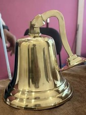 Grande campana barca nave nautica 11" ottone massiccio decorazione parete...