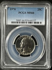 1970 25C Washington quarto di
