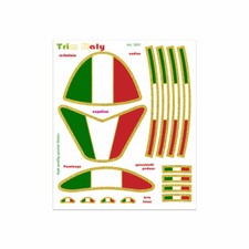 Stickers Adesivi, Kit Decorazioni Tricolore Italia per Moto, Trim Italy