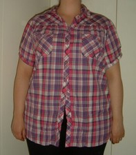 CAMICIA CAMICETTA BLUSA DONNA SCOZZESE YESSICA TAGLIE FORTI LEGGI LE MISURE