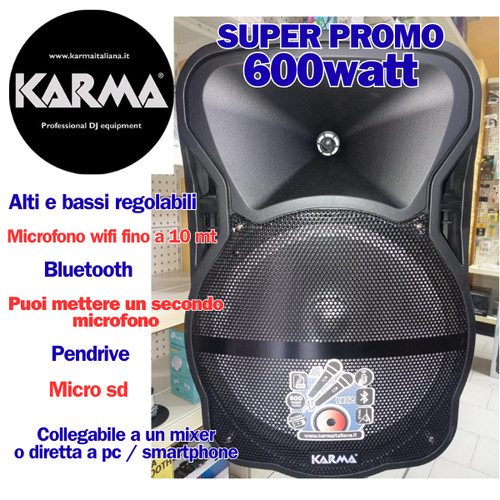 Cassa 600w karaoke karma - cassa,