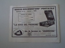 advertising Pubblicità 1928 GRAMMOFONO LA VOCE DEL PADRONE MODELLO 101 B