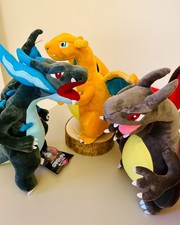 Set 3 peluche Pokémon 25 cm: Mega Charizard, Shiny e Dragon – Nuovi Nintendo