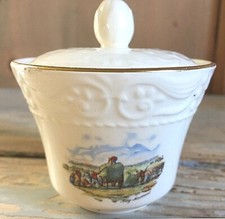 1960 Laveno Porcellana Ceramica Zuccheriera Decoro Mietitura