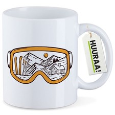 Tazza caffè sci occhiali da