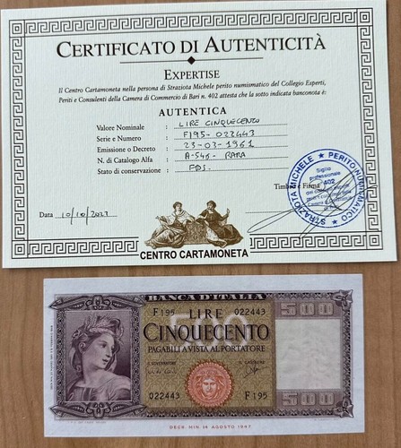 500 lire ornata spighe - di,