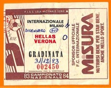 C1933- Vecchio BIGLIETTO PARTITA CALCIO - 1983-84 INTER VS HELLAS VERONA
