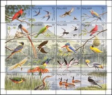 Malawi 1992 Birds Bishop/Swallow/Eagle/Roller/Flycatcher/Tern/Robin/Owl/Crane **