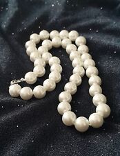 COLLANA DONNA GRANDI PERLE SOUTH SEA AUSTRALIANE BIANCHE 10MM NATURALI E ARGENTO