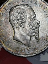 ITALY 5 LIRE 1872  ( USATA