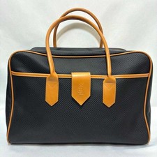 Borsa a mano Yves Saint Laurent borsa da viaggio grande logo pelle nera uomo USATA GIAPPONE