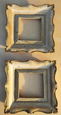 Coppia di cornici dorate antiche 37x37 cm, intagliate, con luce 14x14