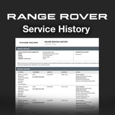 Land Rover Range Rover Digital Service History Records (Rapporto di servizio)