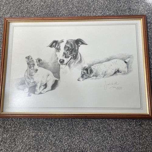 Jack russell framed - framed, signed